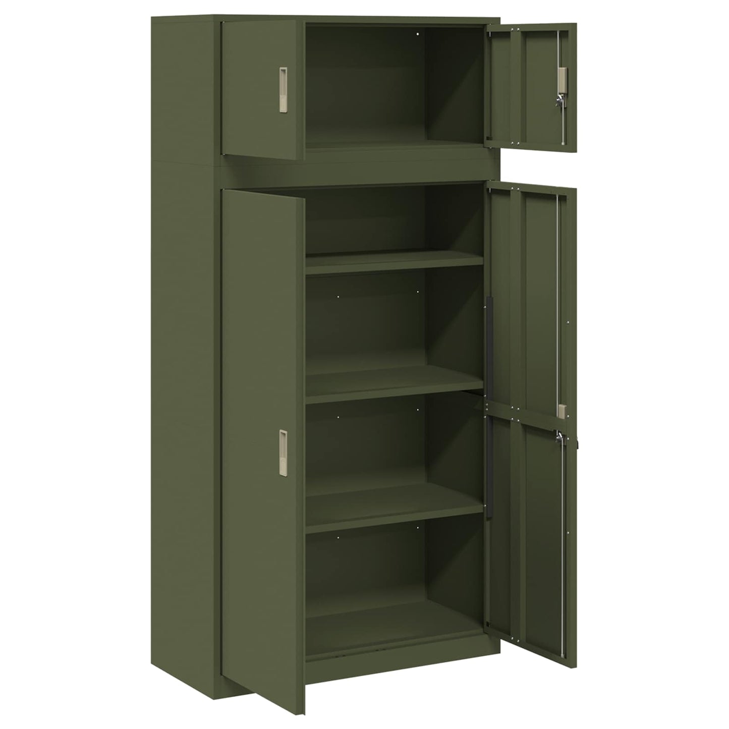 Storage Cabinet 2 pcs Olive Green 90 x 40 x 180 cm Steel