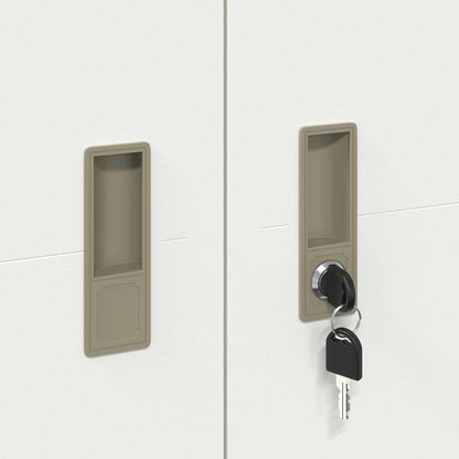 Storage Cabinet 2 pcs White 90 x 40 x 180 cm Steel Lockable