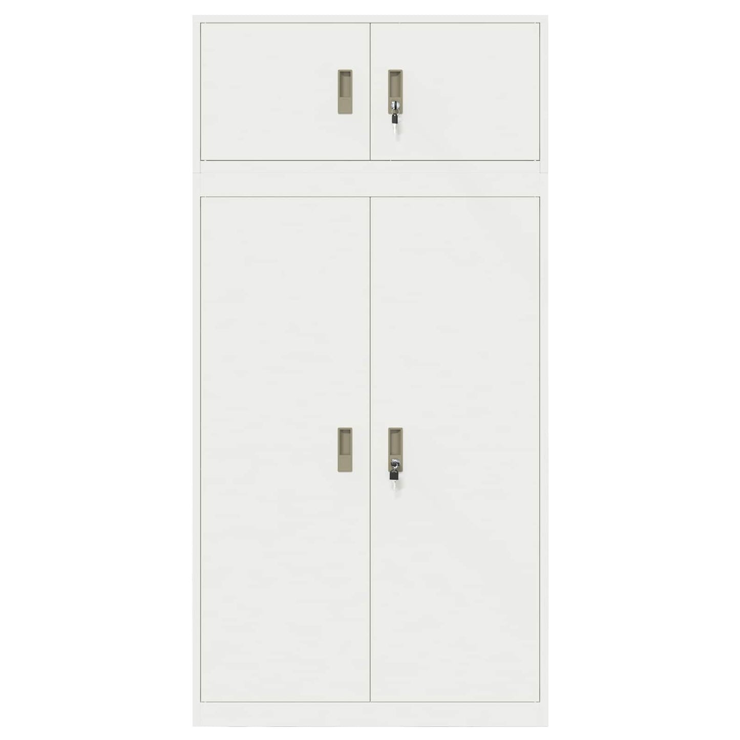 Storage Cabinet 2 pcs White 90 x 40 x 180 cm Steel Lockable