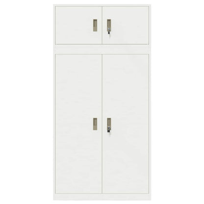 Storage Cabinet 2 pcs White 90 x 40 x 180 cm Steel Lockable