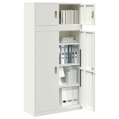 Storage Cabinet 2 pcs White 90 x 40 x 180 cm Steel Lockable