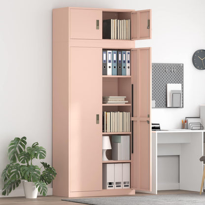 Storage Cabinet 2 pcs Pink 90 x 40 x 220 cm Steel Lockable
