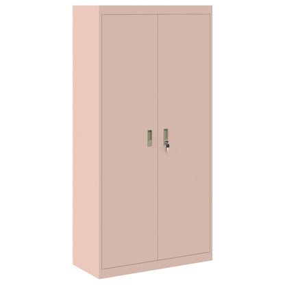 Storage Cabinet 2 pcs Pink 90 x 40 x 220 cm Steel Lockable