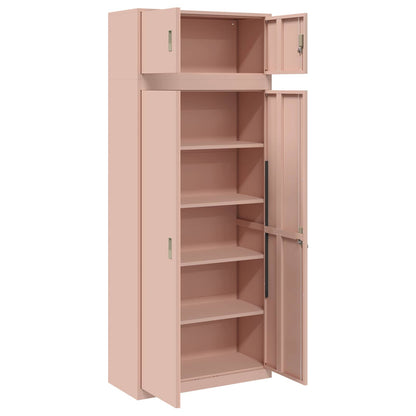 Storage Cabinet 2 pcs Pink 90 x 40 x 220 cm Steel Lockable