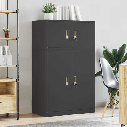 Storage Cabinet 2 pcs Black 80 x 40 x 130 cm Steel Lockable