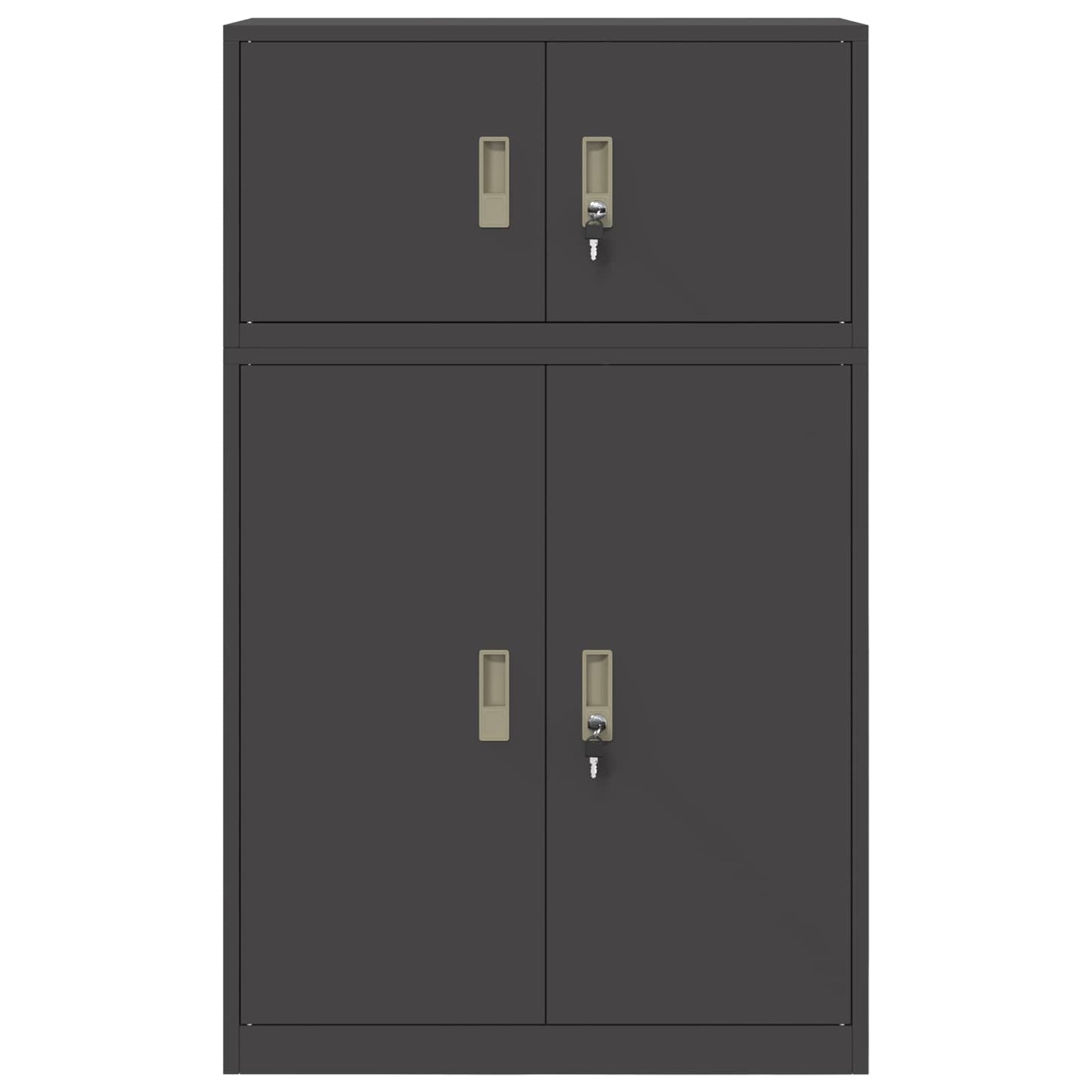 Storage Cabinet 2 pcs Black 80 x 40 x 130 cm Steel Lockable