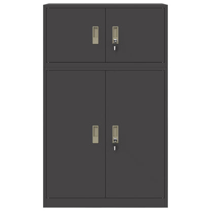 Storage Cabinet 2 pcs Black 80 x 40 x 130 cm Steel Lockable