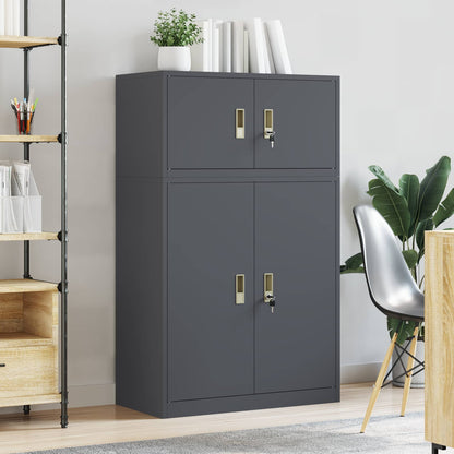 Storage Cabinet 2 pcs Anthracite 80 x 40 x 130 cm Steel