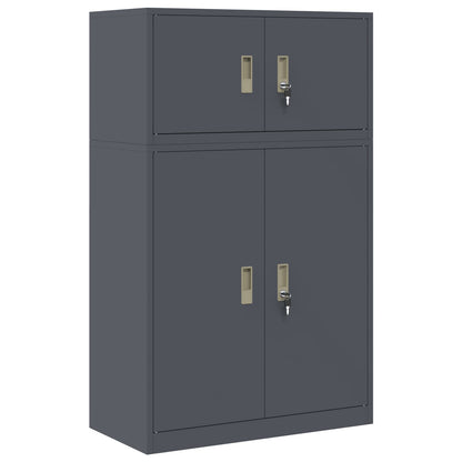 Storage Cabinet 2 pcs Anthracite 80 x 40 x 130 cm Steel