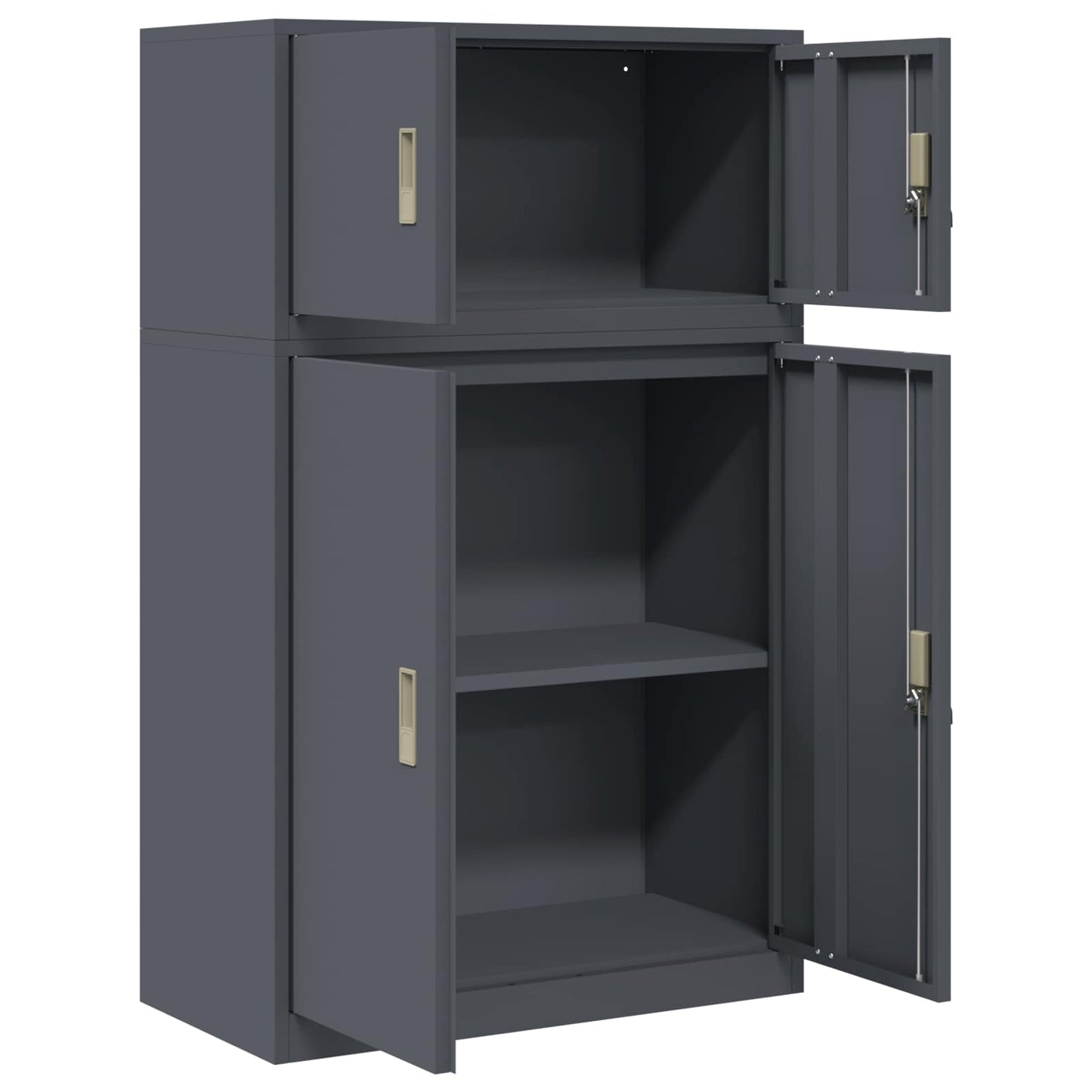 Storage Cabinet 2 pcs Anthracite 80 x 40 x 130 cm Steel