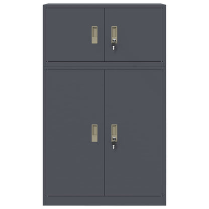 Storage Cabinet 2 pcs Anthracite 80 x 40 x 130 cm Steel