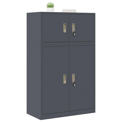 Storage Cabinet 2 pcs Anthracite 80 x 40 x 130 cm Steel
