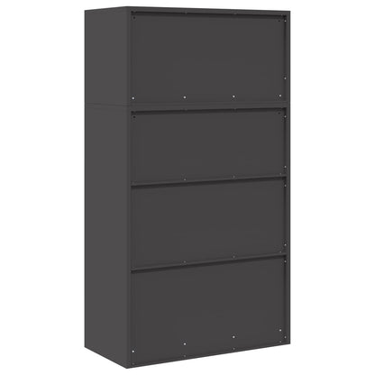 Storage Cabinet 2 pcs Black 80 x 40 x 145 cm Steel Lockable