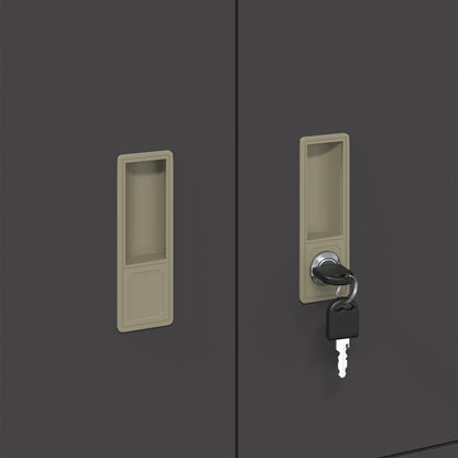 Storage Cabinet 2 pcs Black 80 x 40 x 180 cm Steel Lockable