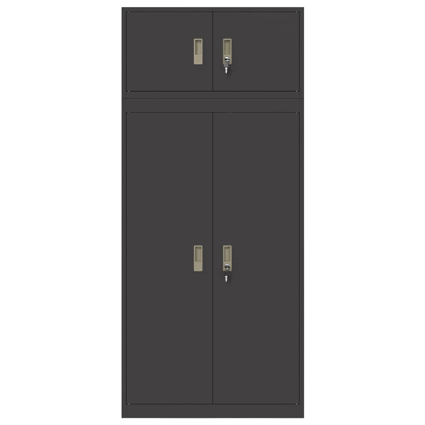 Storage Cabinet 2 pcs Black 80 x 40 x 180 cm Steel Lockable