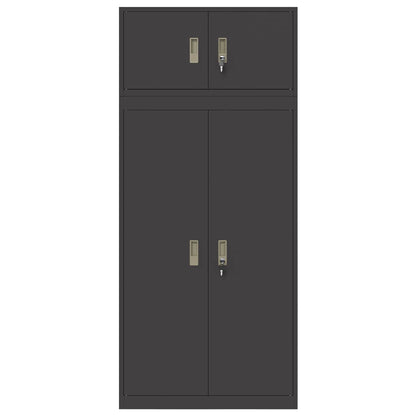 Storage Cabinet 2 pcs Black 80 x 40 x 180 cm Steel Lockable