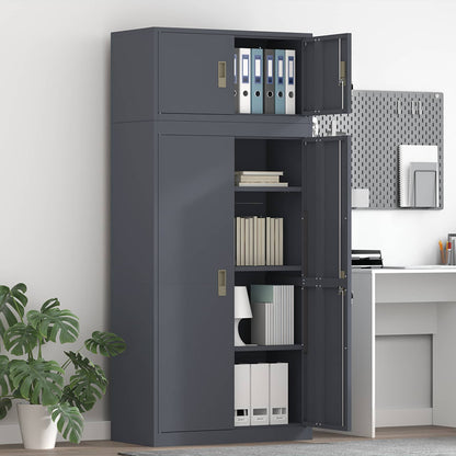 Storage Cabinet 2 pcs Anthracite 80 x 40 x 180 cm Steel
