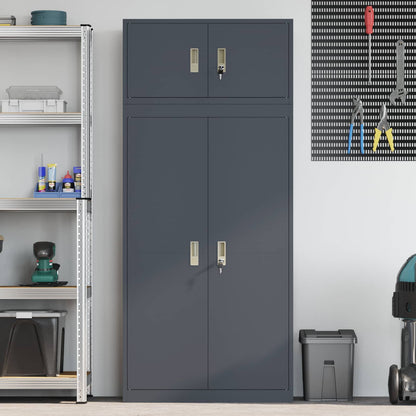 Storage Cabinet 2 pcs Anthracite 80 x 40 x 180 cm Steel