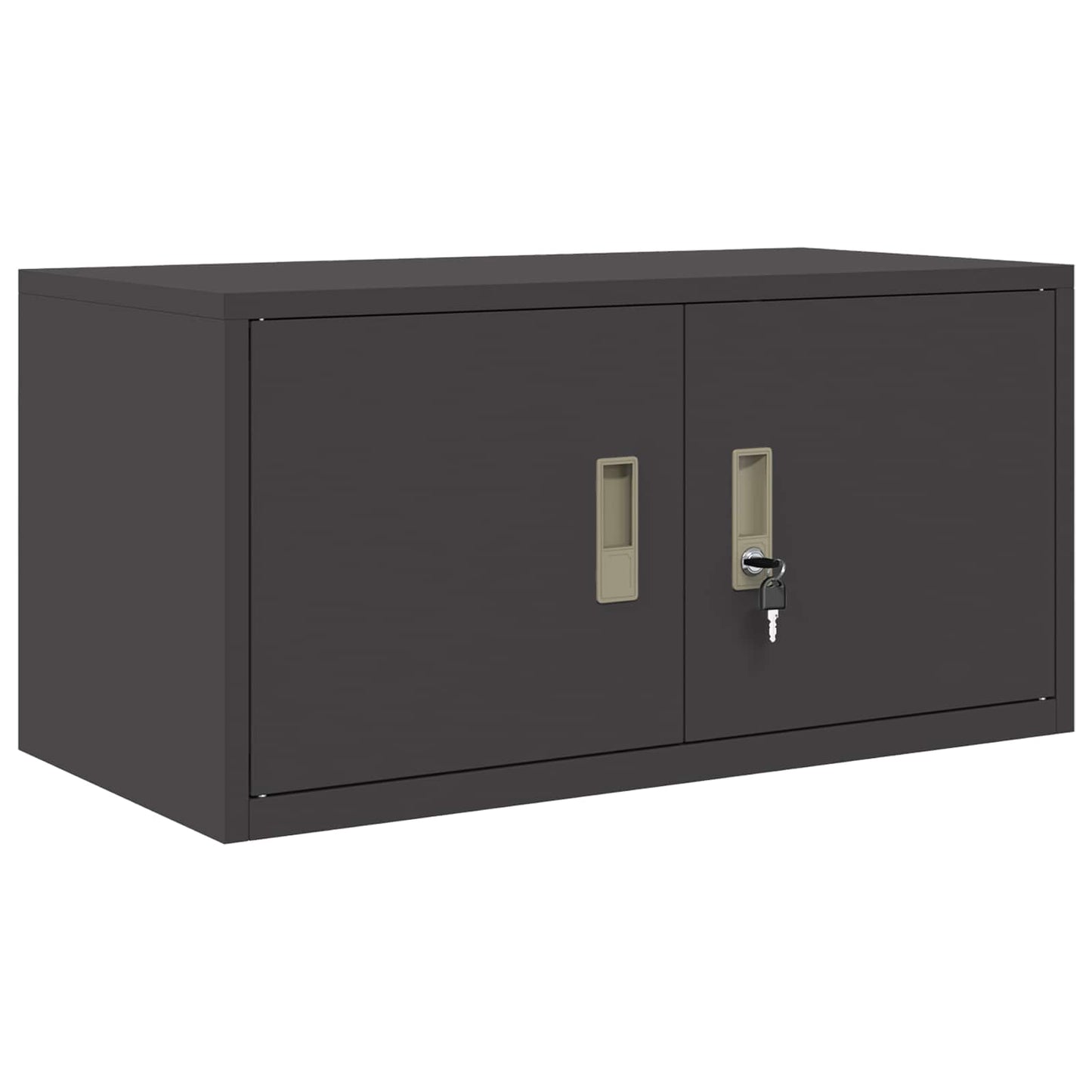 Storage Cabinet 2 pcs Black 80 x 40 x 220 cm Steel Lockable