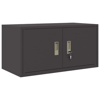 Storage Cabinet 2 pcs Black 80 x 40 x 220 cm Steel Lockable