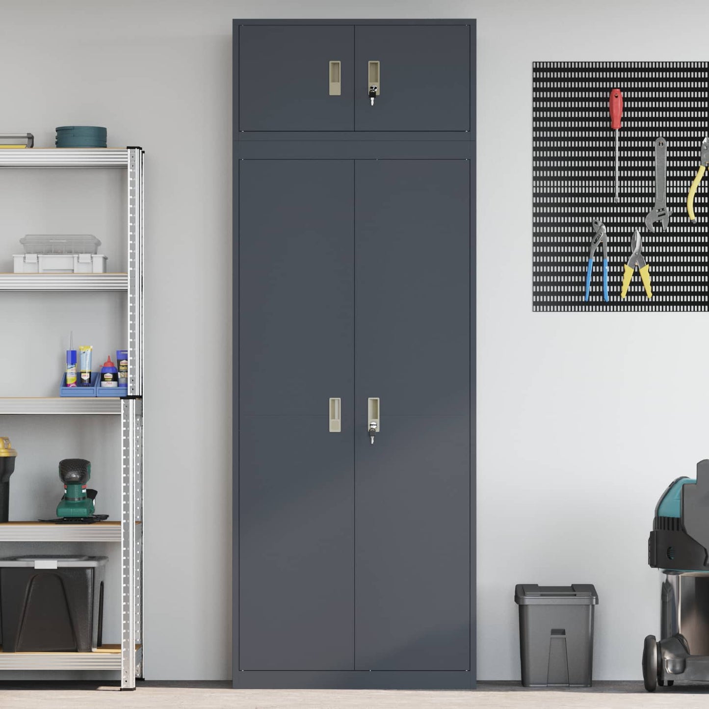 Storage Cabinet 2 pcs Anthracite 80 x 40 x 220 cm Steel