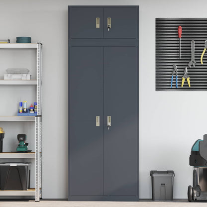 Storage Cabinet 2 pcs Anthracite 80 x 40 x 220 cm Steel