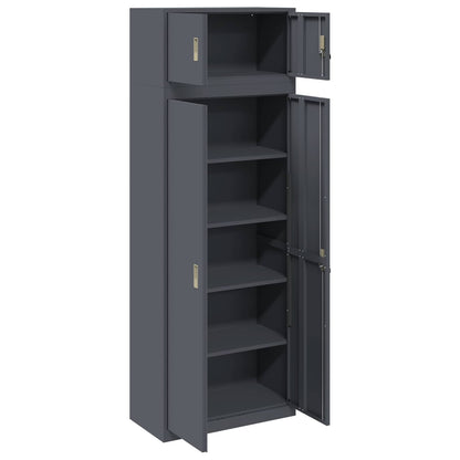 Storage Cabinet 2 pcs Anthracite 80 x 40 x 220 cm Steel