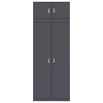 Storage Cabinet 2 pcs Anthracite 80 x 40 x 220 cm Steel