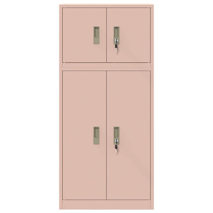 Storage Cabinet 2 pcs Pink 60 x 40 x 130 cm Steel Lockable