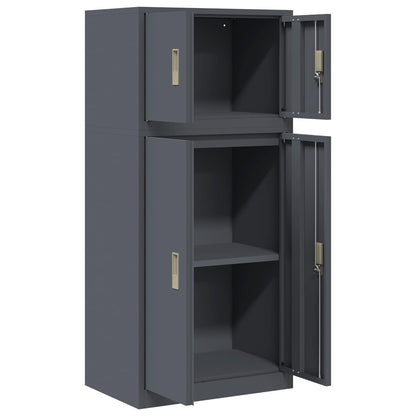 Storage Cabinet 2 pcs Anthracite 60 x 40 x 130 cm Steel