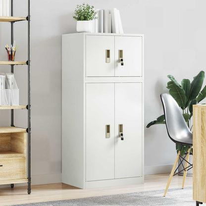 Storage Cabinet 2 pcs White 60 x 40 x 130 cm Steel Lockable