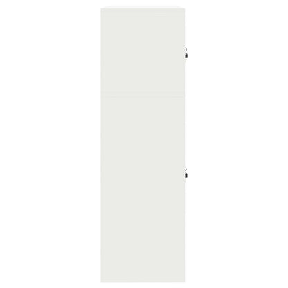 Storage Cabinet 2 pcs White 60 x 40 x 130 cm Steel Lockable