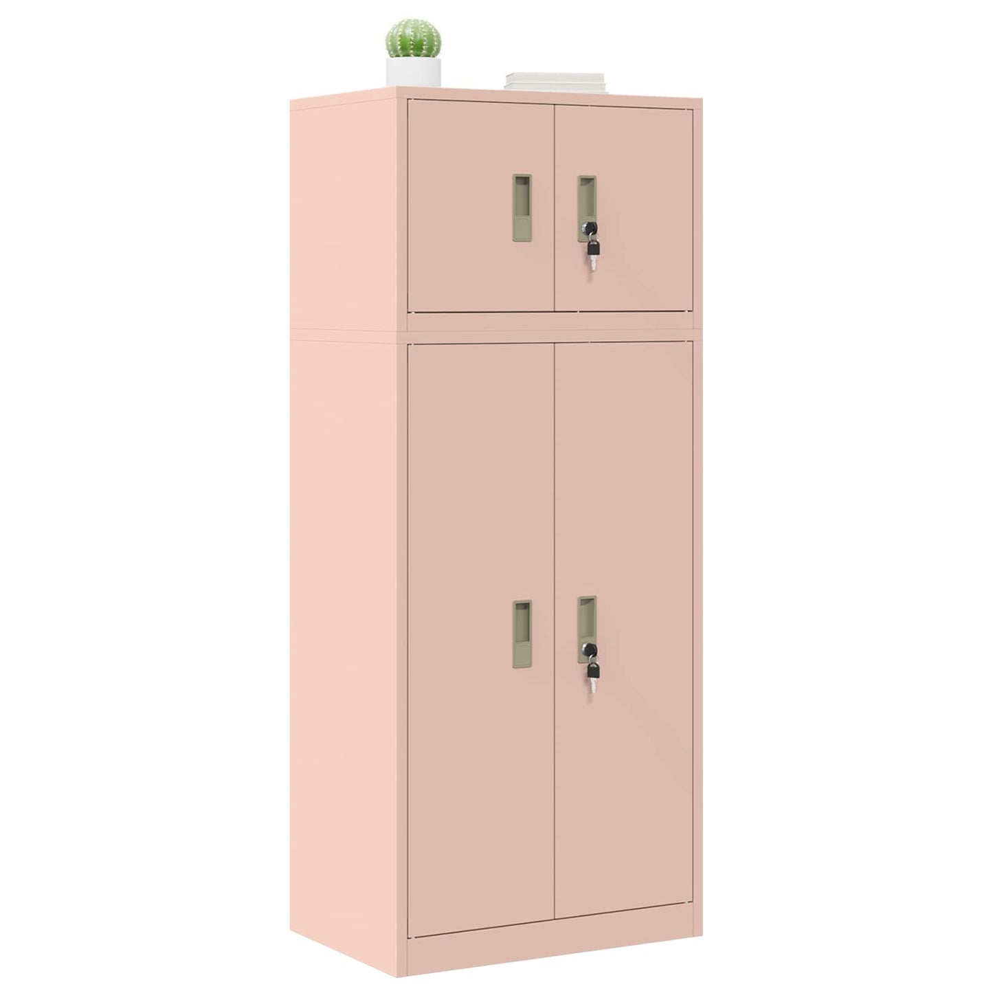 Storage Cabinet 2 pcs Pink 60 x 40 x 145 cm Steel Lockable