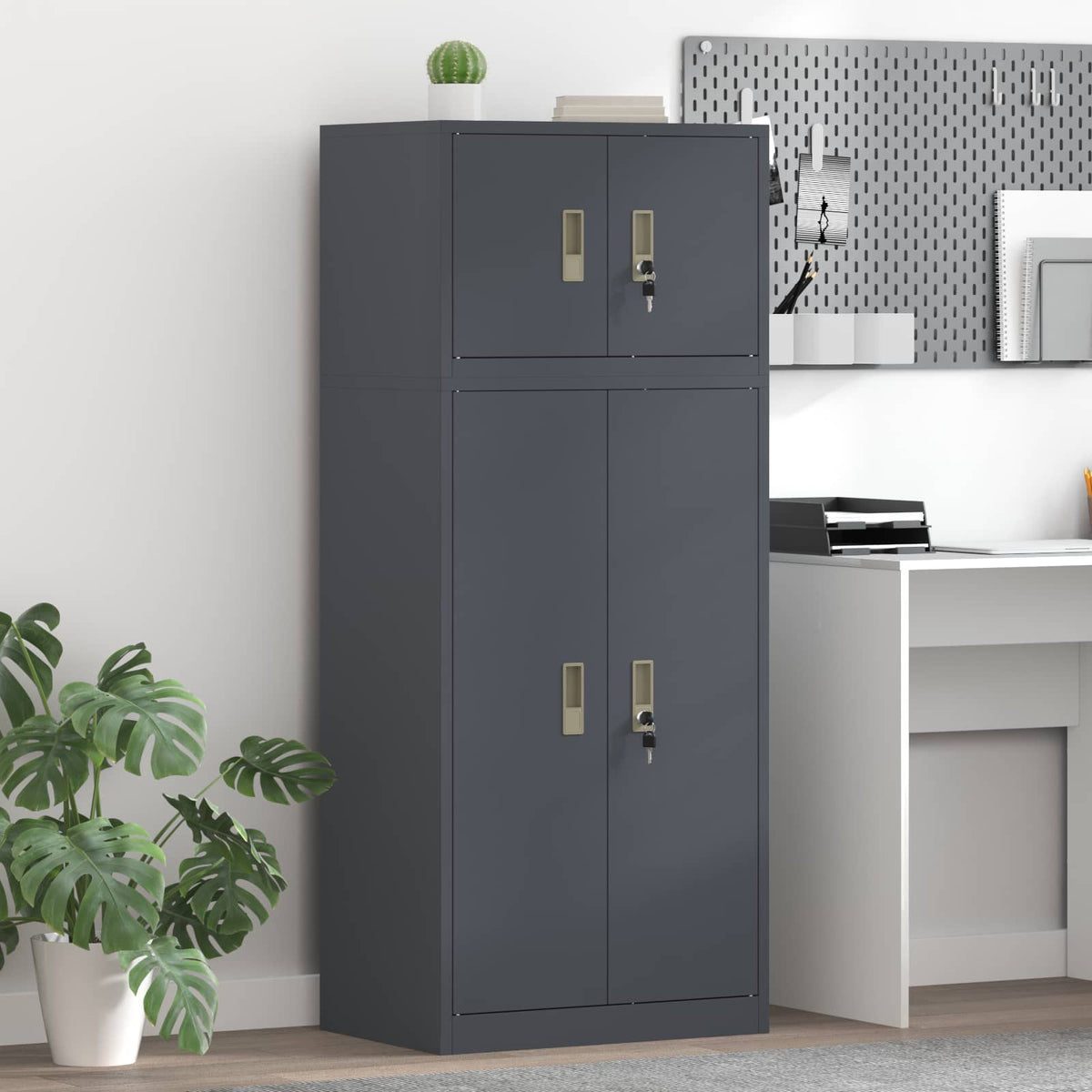 Storage Cabinet 2 pcs Anthracite 60 x 40 x 145 cm Steel