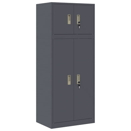 Storage Cabinet 2 pcs Anthracite 60 x 40 x 145 cm Steel