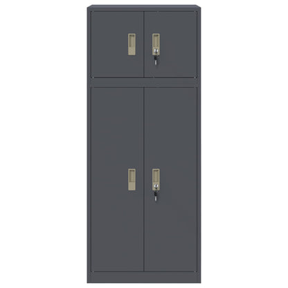 Storage Cabinet 2 pcs Anthracite 60 x 40 x 145 cm Steel