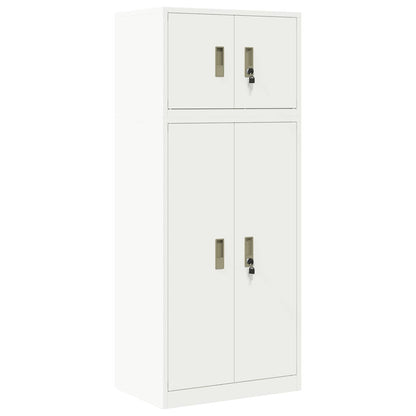 Storage Cabinet 2 pcs White 60 x 40 x 145 cm Steel Lockable
