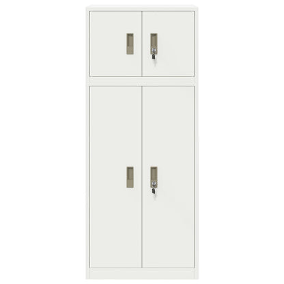 Storage Cabinet 2 pcs White 60 x 40 x 145 cm Steel Lockable