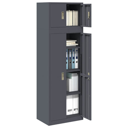 Storage Cabinet 2 pcs Anthracite 60 x 40 x 180 cm Steel