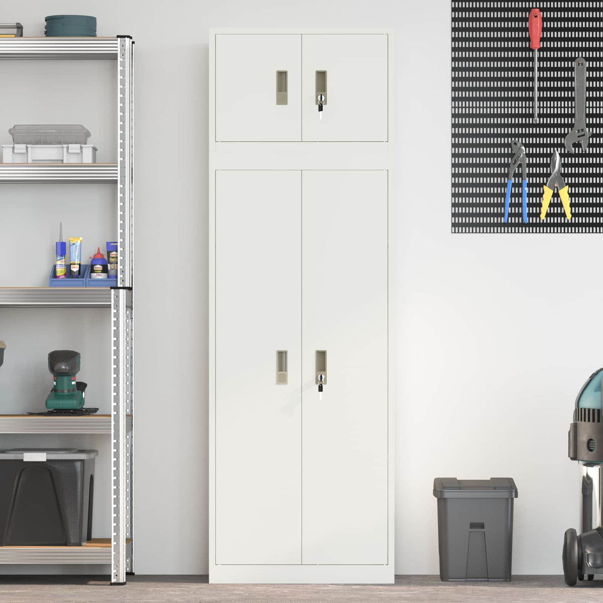 Storage Cabinet 2 pcs 60 x 40 x 180 cm Steel Lockable