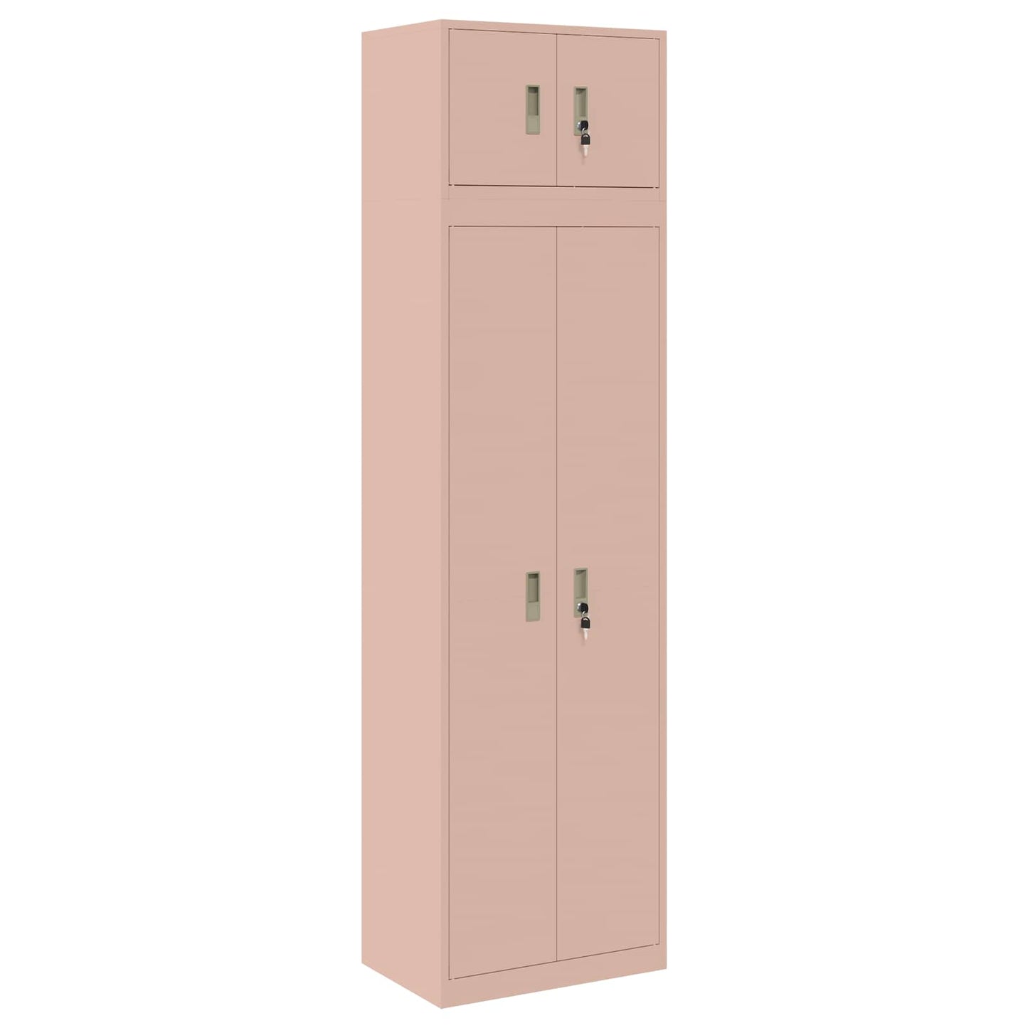 Storage Cabinet 2 pcs Pink 60 x 40 x 220 cm Steel Lockable