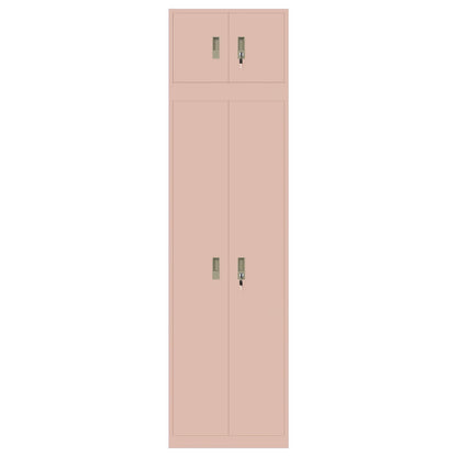 Storage Cabinet 2 pcs Pink 60 x 40 x 220 cm Steel Lockable