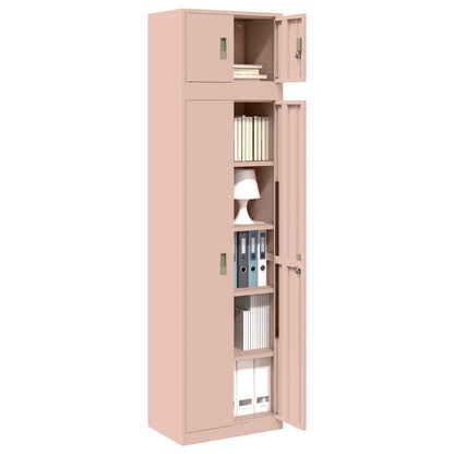 Storage Cabinet 2 pcs Pink 60 x 40 x 220 cm Steel Lockable