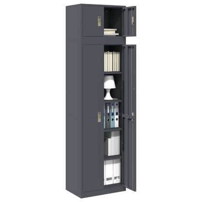 Storage Cabinet 2 pcs Anthracite 60 x 40 x 220 cm Steel