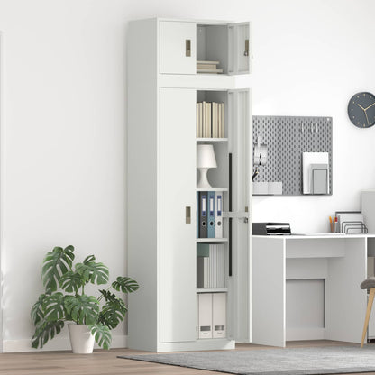 Storage Cabinet 2 pcs White 60 x 40 x 220 cm Steel Lockable