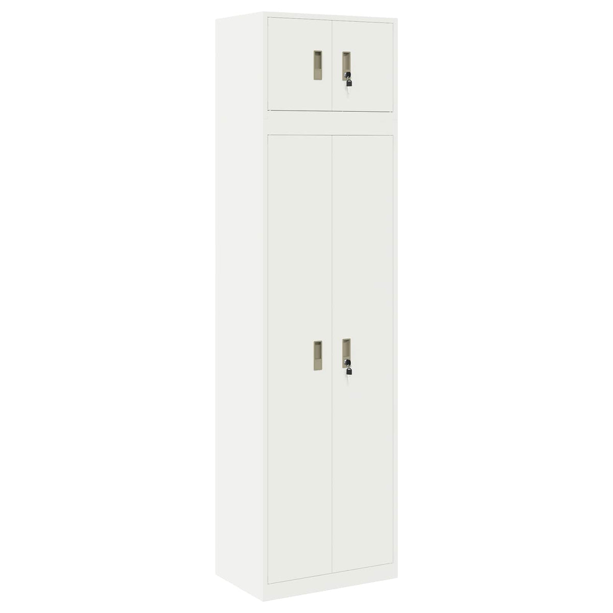 Storage Cabinet 2 pcs White 60 x 40 x 220 cm Steel Lockable