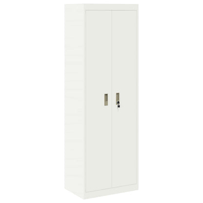Storage Cabinet 2 pcs White 60 x 40 x 220 cm Steel Lockable
