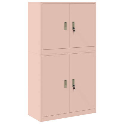 Storage Cabinet 2 pcs Pink 90 x 40 x 160 cm Steel Lockable
