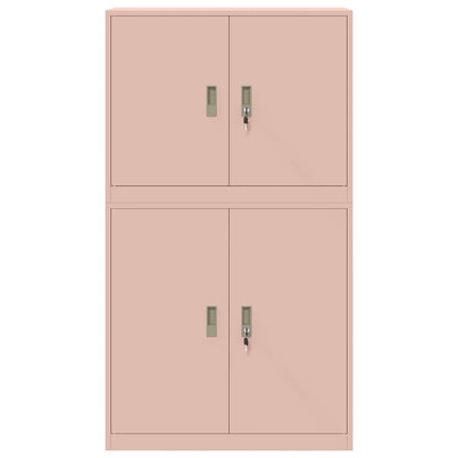 Storage Cabinet 2 pcs Pink 90 x 40 x 160 cm Steel Lockable