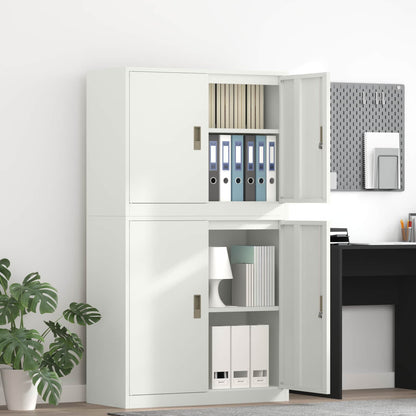 Storage Cabinet 2 pcs White 90 x 40 x 160 cm Steel Lockable